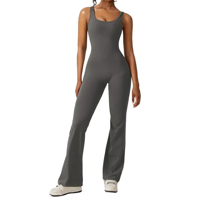 Backless Flare Pilates Bodysuit