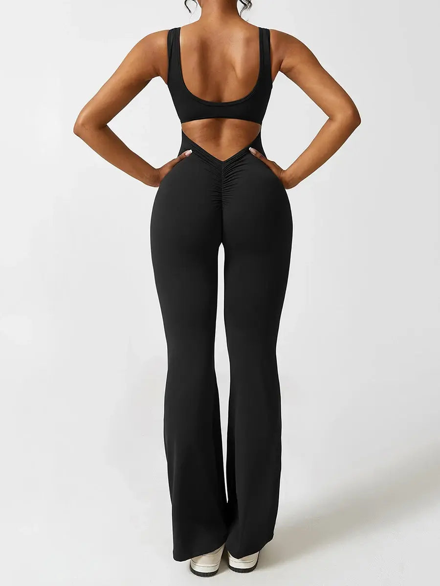 Backless Flare Pilates Bodysuit